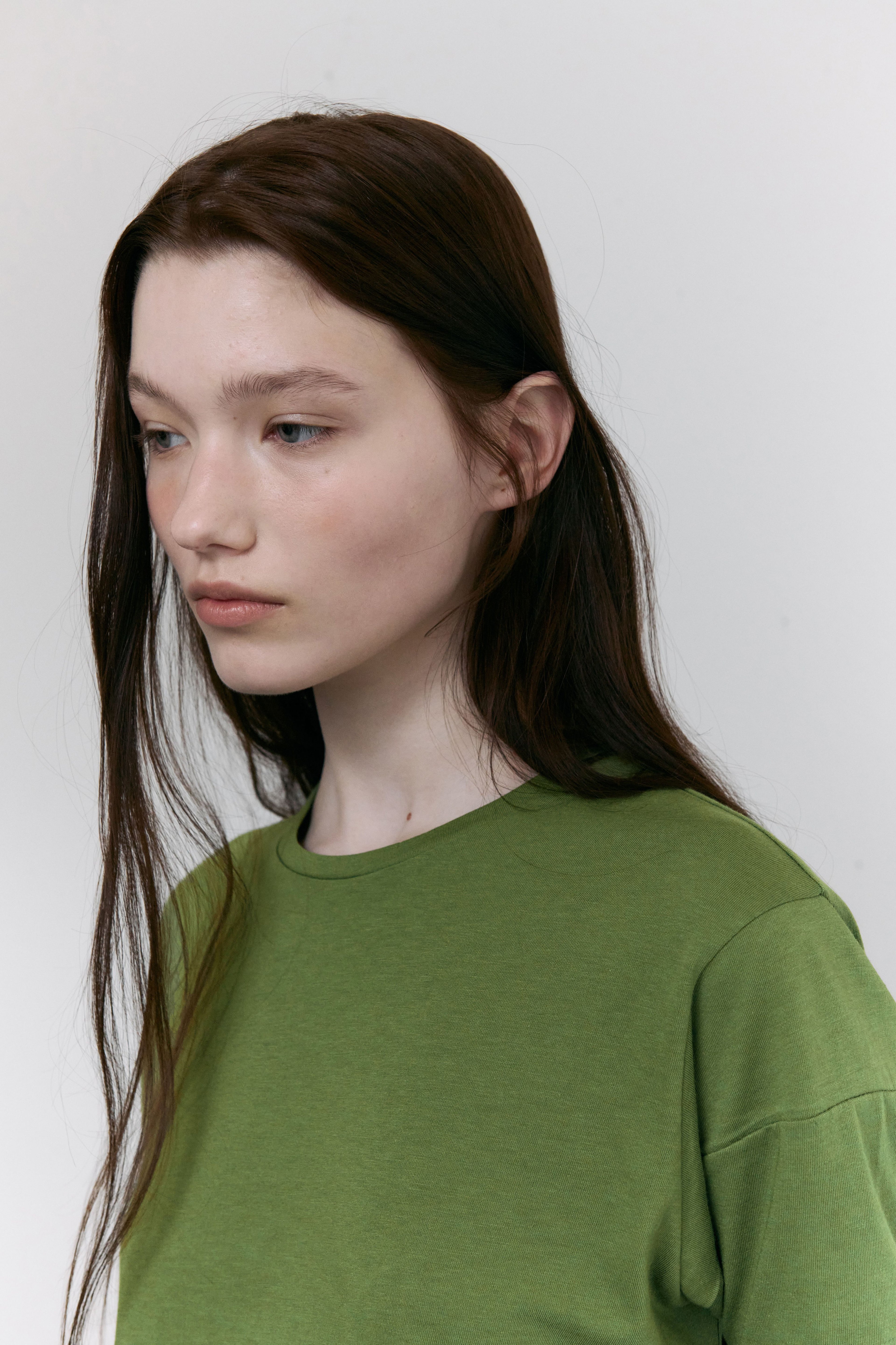 AUBOUR [2nd restock] dual seam t-shirt (olive)