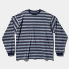 DEUTERO Leo VTG Striped LS Tee Navy