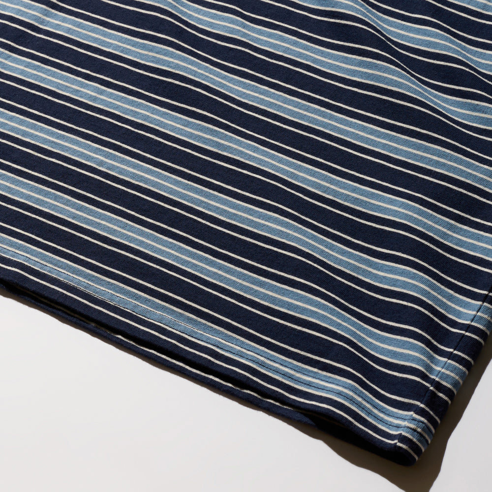 DEUTERO Leo VTG Striped LS Tee Navy