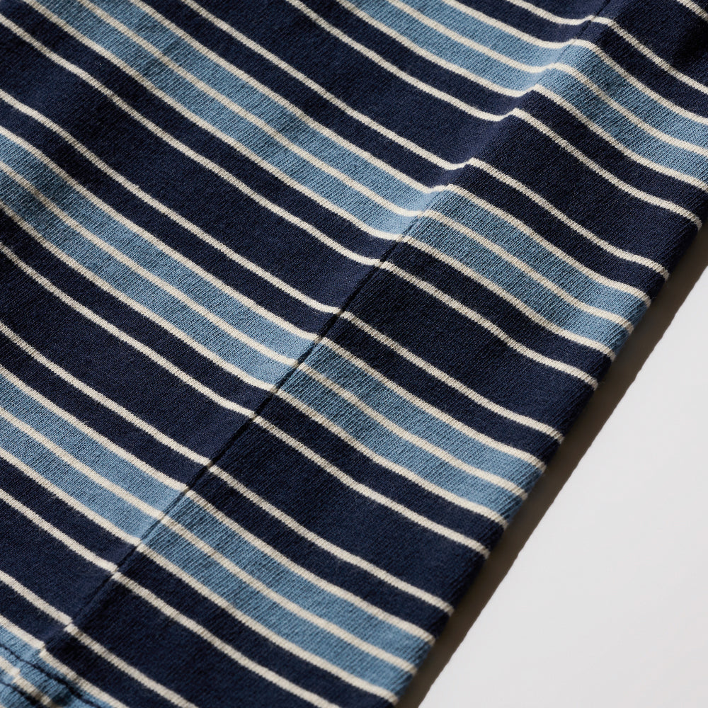 DEUTERO Leo VTG Striped LS Tee Navy