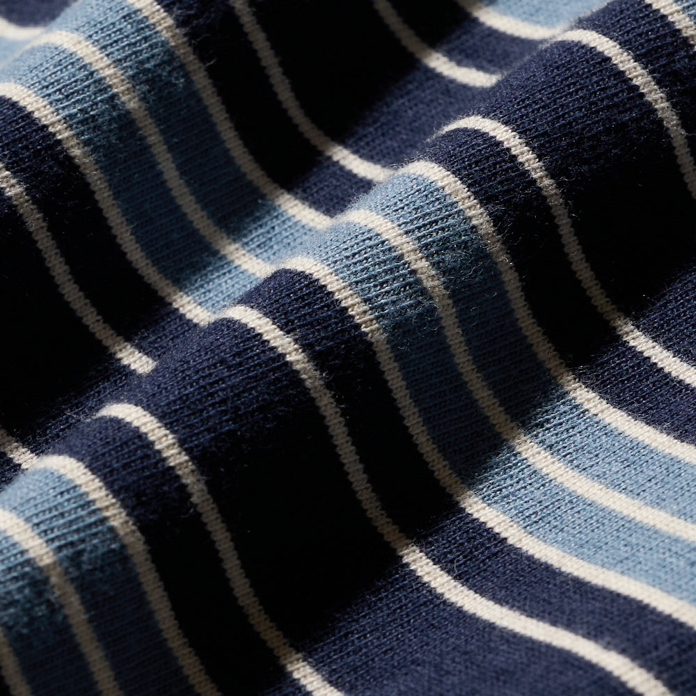 DEUTERO Leo VTG Striped LS Tee Navy