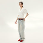 AND YOU Mullins V-neck wrap blouse (Ivory)