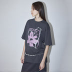 ENOR [4th reorder] FLOWER GRAPHIC T-SHIRT - DARK GRAY