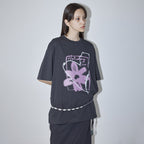 ENOR [4th reorder] FLOWER GRAPHIC T-SHIRT - DARK GRAY