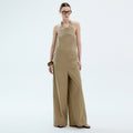 LHAS LHAS Jumpsuit Wide Apron Beige
