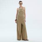 LHAS LHAS Jumpsuit Wide Apron Beige