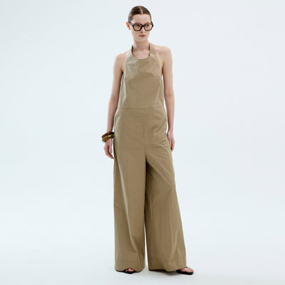 LHAS Jumpsuit Wide Apron Beige
