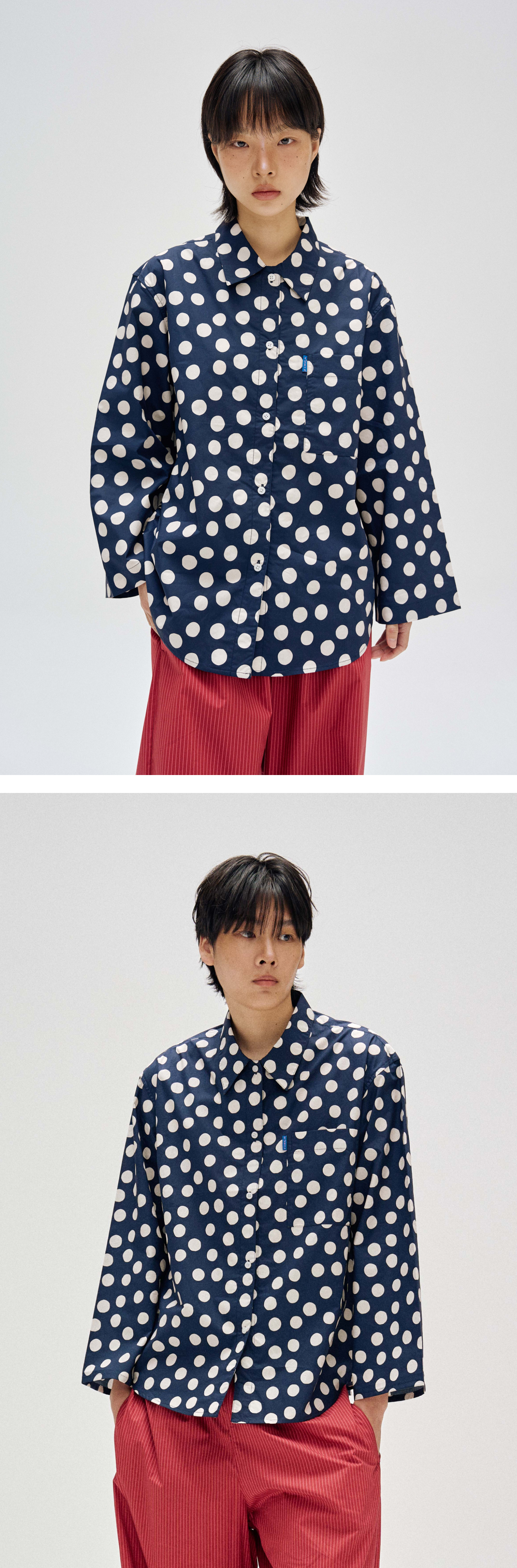 FINCA [29CM Exclusive]BK103 Classic Shirt_Navy Dot 2SIZES