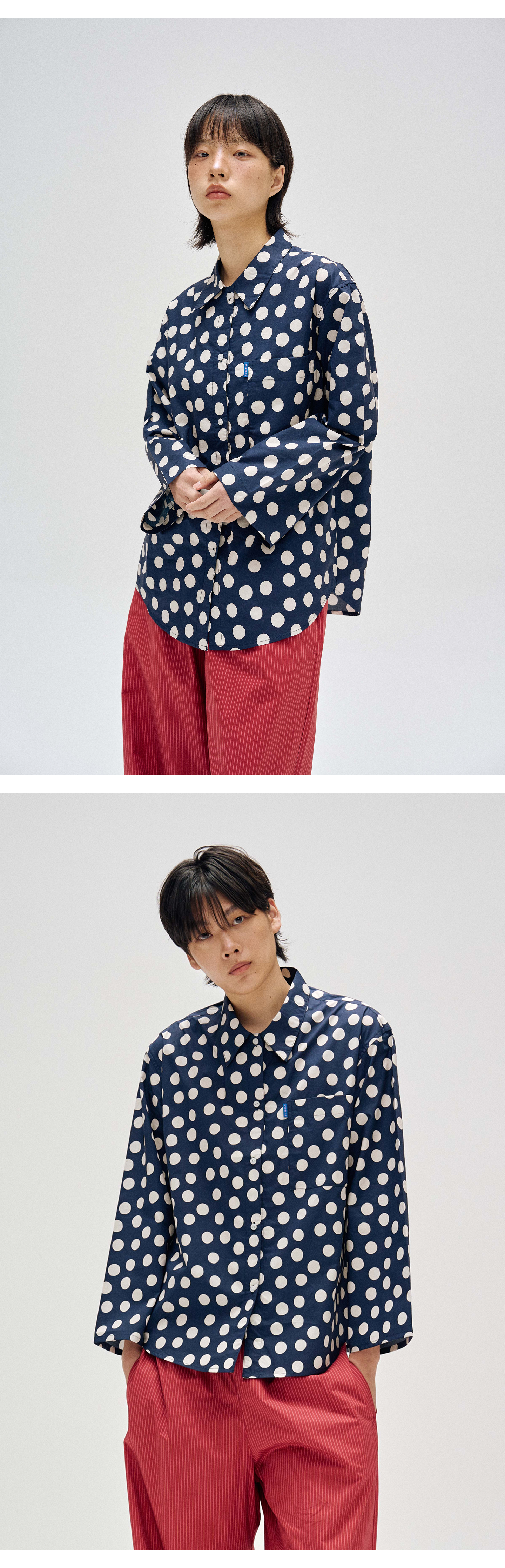 FINCA [29CM Exclusive]BK103 Classic Shirt_Navy Dot 2SIZES