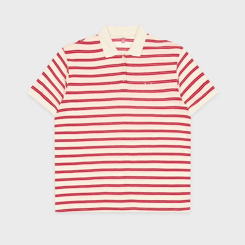 SINOON Stripe Half Sleeve PK Shirt (Red)