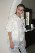 SINOON Flower Sheer Sleeveless (White)