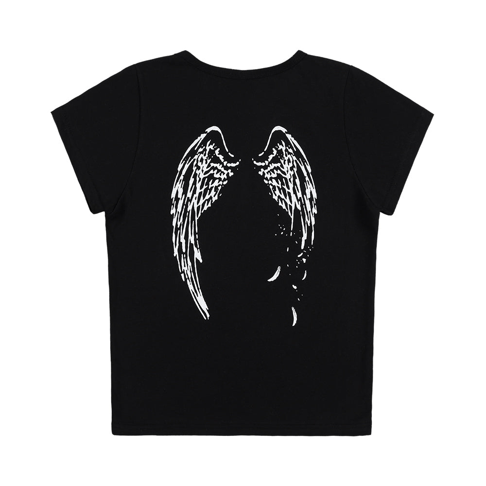 FANCY CLUB REBIRTH OF HEAVEN CROP TEE (BLACK) F25QB135