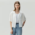 MIND BRIDGE WOMEN [W] Crease open collar short sleeve shirt - 2color MZWS3230