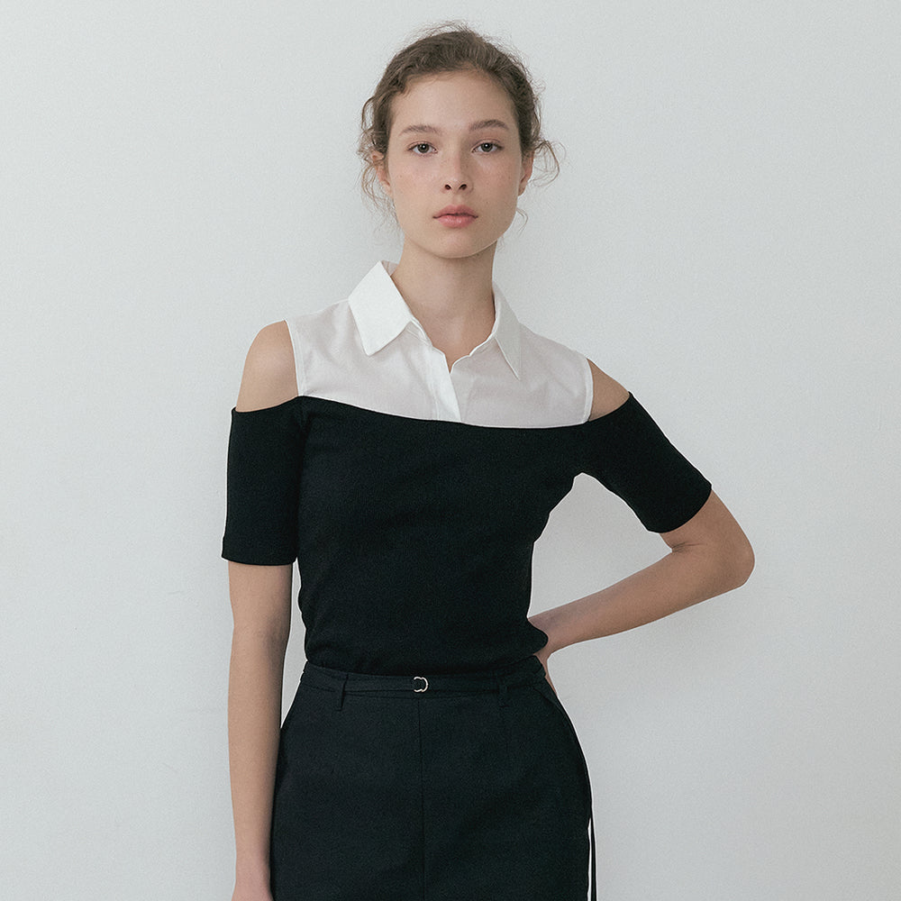 Lucir zu Off-Shoulder Shirt Top (black)