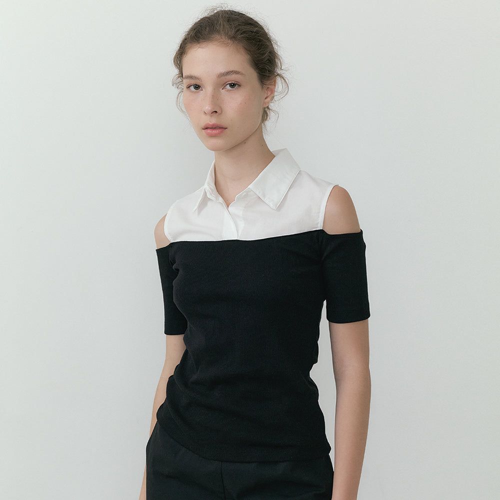 Lucir zu Off-Shoulder Shirt Top (black)