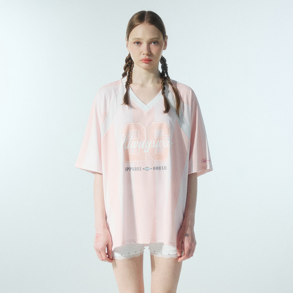 OoH-AHh 26 ST V NECK T-SHIRT (PINK)