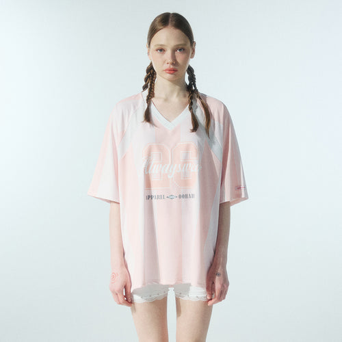 OoH-AHh 26 ST V NECK T-SHIRT (PINK)