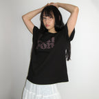 RONRON HEART LOGO BASIC FIT T SHIRT BLACK