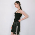 KIJUN [Liz wearing] Crochet Knit Tube Top Black