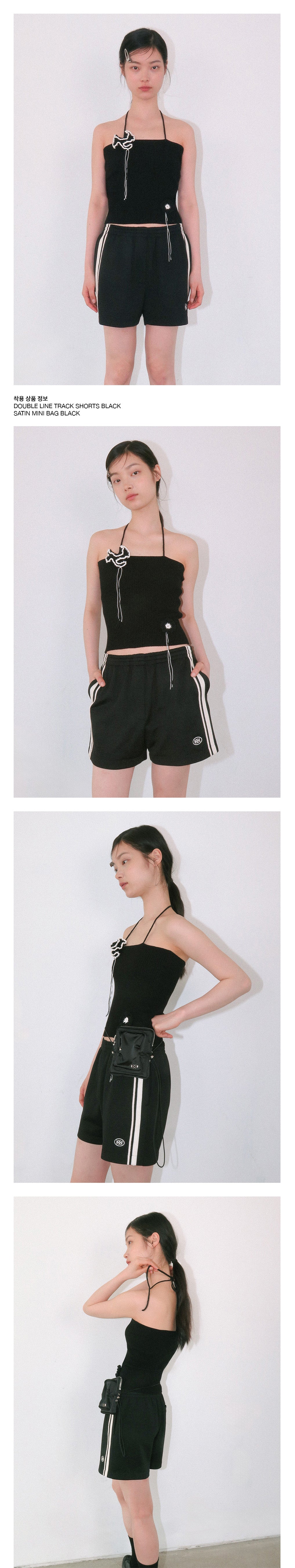 KIJUN [Liz wearing] Crochet Knit Tube Top Black