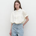largo Short-sleeve standing collar shirt (light yellow)