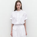 largo Short-sleeve standing collar shirt (white)