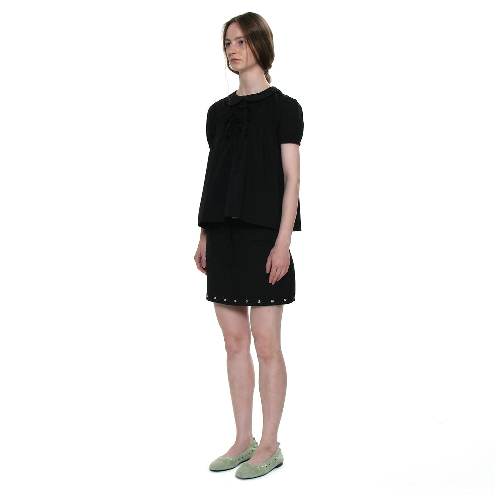 PARTIMENTO WOMEN OPEN BACK RIBBON STRAP BLOUSE_BLACK