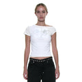 PARTIMENTO WOMEN NUMBERING UNBALANCED LAYER TOP_WHITE