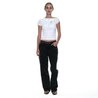 PARTIMENTO WOMEN NUMBERING UNBALANCED LAYER TOP_WHITE