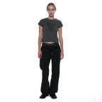 PARTIMENTO WOMEN CIAO BELLA 76 PRINTED SHORT SLEEVE TEE_CHARCOAL
