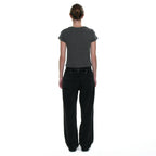 PARTIMENTO WOMEN CIAO BELLA 76 PRINTED SHORT SLEEVE TEE_CHARCOAL