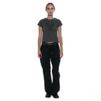 PARTIMENTO WOMEN CIAO BELLA 76 PRINTED SHORT SLEEVE TEE_CHARCOAL