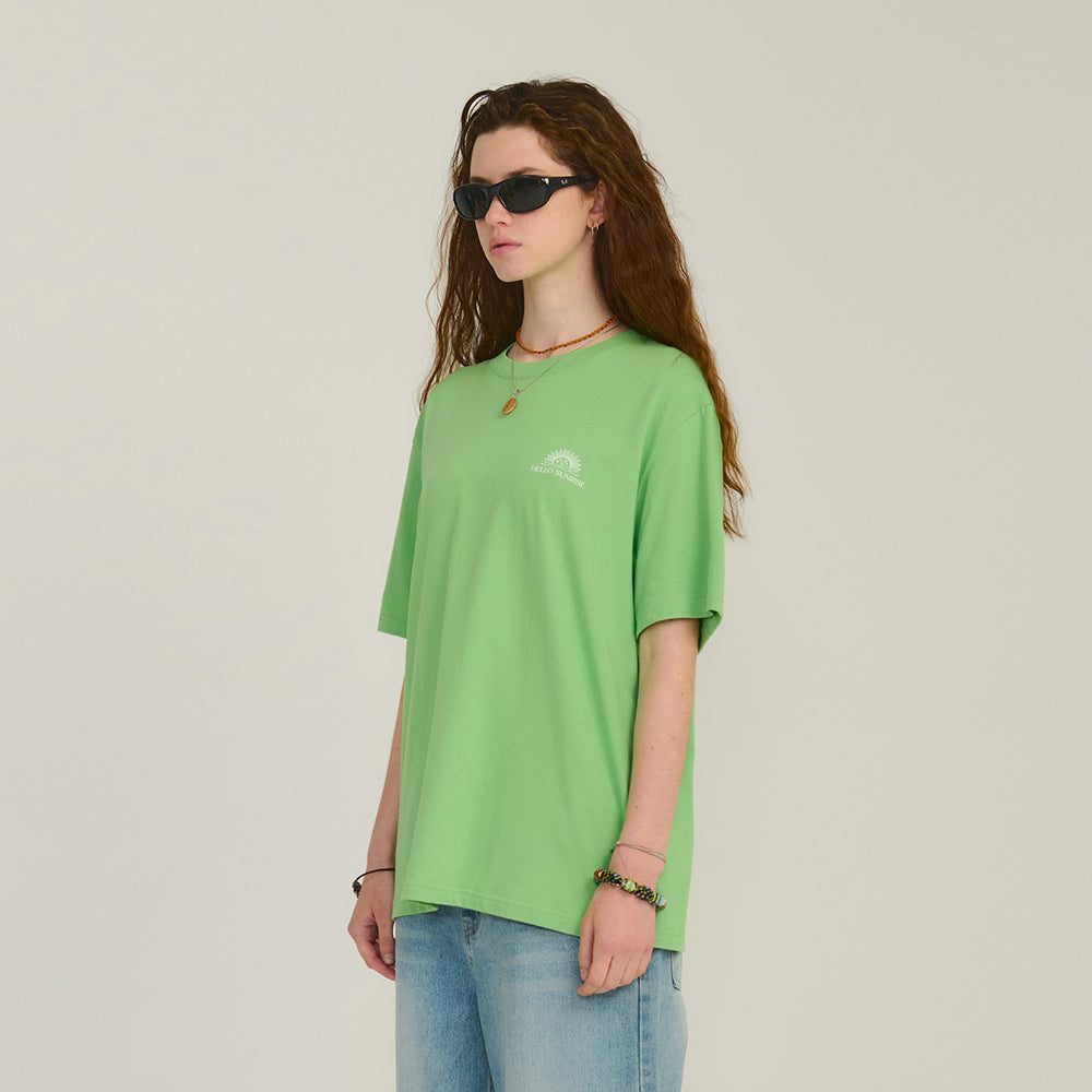 HELLO SUNRISE Mini OG Logo Tee_Light Green