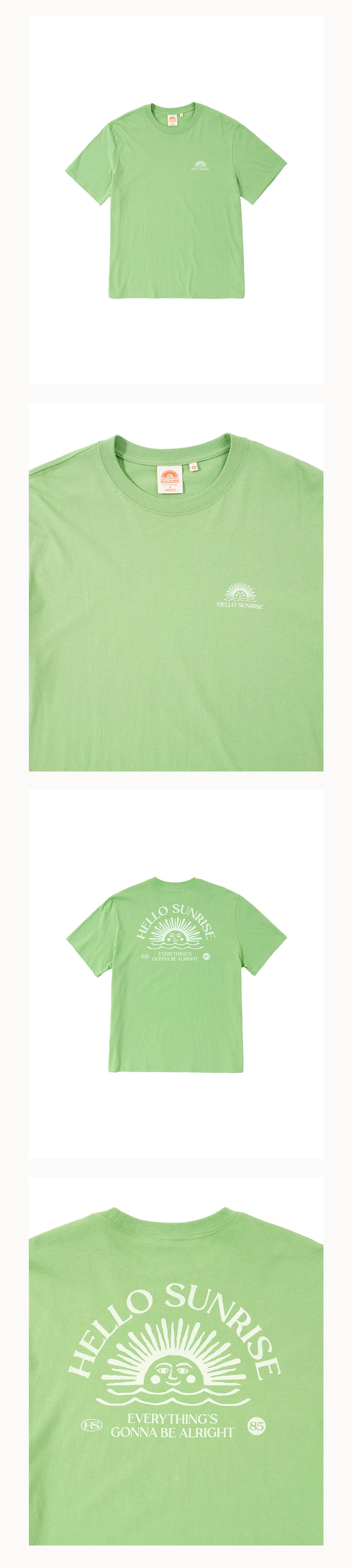 HELLO SUNRISE Mini OG Logo Tee_Light Green