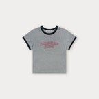 SOMEWHEREBUTTER [5th] Wave Logo Ringer Top - Grey(Black)