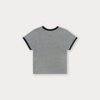 SOMEWHEREBUTTER [5th] Wave Logo Ringer Top - Grey(Black)