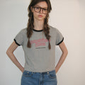 SOMEWHEREBUTTER [5th] Wave Logo Ringer Top - Grey(Black)