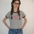 SOMEWHEREBUTTER [5th] Wave Logo Ringer Top - Grey(Black)