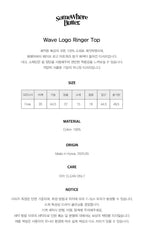 SOMEWHEREBUTTER [5th] Wave Logo Ringer Top - Grey(Black)