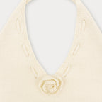 SOMEWHEREBUTTER [5th] Aloha Halter Sleeveless Knit - Cream