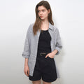 WEDNESDAYOASIS W/Seersucker Stripe Shirts_BLACK(WC25-SH04)
