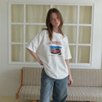 AENTE A cozy summer oversized t-shirt - Ivory