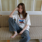 AENTE A cozy summer oversized t-shirt - Ivory