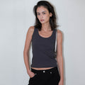 EVESAGE [6th reorder] Ribbed tank top (Charcoal)