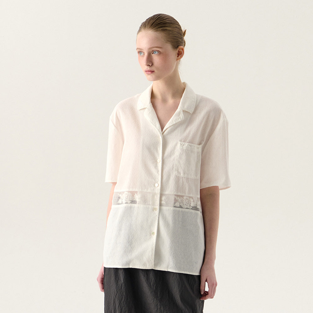 TTUDEMENT FRENCH LACE SHIRT (IVORY)