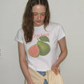 RONRON GUAVA CROP T SHIRTS WHITE