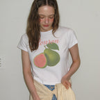 RONRON GUAVA CROP T SHIRTS WHITE