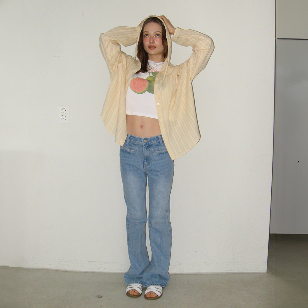 RONRON GUAVA CROP T SHIRTS WHITE