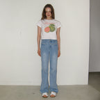 RONRON GUAVA CROP T SHIRTS WHITE