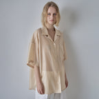 FACADE PATTERN Open collar half shirt_butter